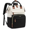 image:imageLOVEVOOK Laptop Backpack for Women 156 inch Waterproof Nurse Bag Teacher Work Backpack Purse for Women Travel Computer Backpack for College Office Business LadiesCreamblack