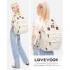image:imageLOVEVOOK Laptop Backpack for Women 156 inch Waterproof Nurse Bag Teacher Work Backpack Purse for Women Travel Computer Backpack for College Office Business LadiesCream