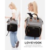 image:imageLOVEVOOK Laptop Backpack for Women 156 inch Waterproof Nurse Bag Teacher Work Backpack Purse for Women Travel Computer Backpack for College Office Business LadiesGray Black