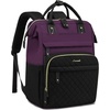 image:imageLOVEVOOK Laptop Backpack for Women 156 inch Waterproof Nurse Bag Teacher Work Backpack Purse for Women Travel Computer Backpack for College Office Business LadiesDark Purple Black
