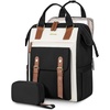 image:imageLOVEVOOK Laptop Backpack for Women Teacher Bag Work Backpack Purse Laptop Computer Back Pack Business Travel Backpack Nursing College Book bag 156inch BlackBeigeBrownBlackbeigebrown