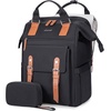 image:imageLOVEVOOK Laptop Backpack for Women Teacher Bag Work Backpack Purse Laptop Computer Back Pack Business Travel Backpack Nursing College Book bag 156inch BlackBeigeBrown1 Blackbrown