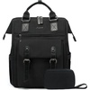 image:imageLOVEVOOK Laptop Backpack for Women Teacher Bag Work Backpack Purse Laptop Computer Back Pack Business Travel Backpack Nursing College Book bag 156inch BlackBeigeBrown1 Blackblack