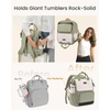 image:imageLOVEVOOK Laptop Backpack for Women with Giant Tumbler Holder Pocket for Travel Work Nurse TeacherBean Green Beige
