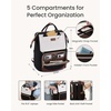 image:imageLOVEVOOK Laptop Backpack for Women with Giant Tumbler Holder Pocket for Travel Work Nurse TeacherBlack White Brown