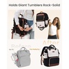 image:imageLOVEVOOK Laptop Backpack for Women with Giant Tumbler Holder Pocket for Travel Work Nurse TeacherBlack White Browndiamond Pattern