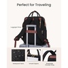 image:imageLOVEVOOK Laptop Backpack for Women with Giant Tumbler Holder Pocket for Travel Work Nurse TeacherBlack White Browndiamond Pattern