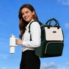 image:imageLOVEVOOK Laptop Backpack for Women with Giant Tumbler Holder Pocket for Travel Work Nurse TeacherDark Green Beige Black