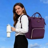image:imageLOVEVOOK Laptop Backpack for Women with Giant Tumbler Holder Pocket for Travel Work Nurse TeacherDeep Purple