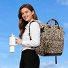 image:imageLOVEVOOK Laptop Backpack for Women with Giant Tumbler Holder Pocket for Travel Work Nurse TeacherLeopard Printcoffee