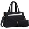 image:imageLOVEVOOK Laptop Tote Bag for WomenCanvas Work Tote Bag for Women with Clutch Purse156 Inch Computer Briefcase BagProfessional Teacher Business Office BagLightweight Shoulder TravelBlack