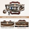 image:imageLOVEVOOK Laptop Tote Bag for WomenCanvas Work Tote Bag for Women with Clutch Purse156 Inch Computer Briefcase BagProfessional Teacher Business Office BagLightweight Shoulder TravelBlack and White Brown
