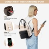 image:imageLOVEVOOK Mini Backpack for Women Girls Stylish Waterproof Backpack Purse with USB Port Cute Daypack for School Travel PartyBlack  Beige