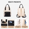 image:imageLOVEVOOK Mini Backpack for Women Girls Stylish Waterproof Backpack Purse with USB Port Cute Daypack for School Travel PartyBlack  Beige