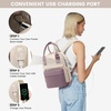 image:imageLOVEVOOK Mini Backpack for Women Girls Stylish Waterproof Backpack Purse with USB Port Cute Daypack for School Travel PartyPurple  Beige