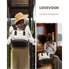 image:imageLOVEVOOK Mini Backpack for Women Small Backpacks Purse College Bookbag for School Fashion Bag for Travel Work Gift Lightweight Daypack BeigeBlackBrownBeigeblackbrown