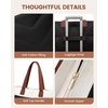 image:imageLOVEVOOK Tote Bag for Women Puffer Work Travel Handbag with Zipper for Teacher Nurse Quilted Cute Laptop Shoulder Gym BagBlack White