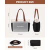 image:imageLOVEVOOK Tote Bag for Women Puffer Work Travel Handbag with Zipper for Teacher Nurse Quilted Cute Laptop Shoulder Gym BagBlack White