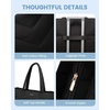 image:imageLOVEVOOK Tote Bag for Women Puffer Work Travel Handbag with Zipper for Teacher Nurse Quilted Cute Laptop Shoulder Gym BagBlackbottom Expansion