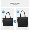 image:imageLOVEVOOK Tote Bag for Women Puffer Work Travel Handbag with Zipper for Teacher Nurse Quilted Cute Laptop Shoulder Gym BagBlackbottom Expansion