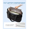 image:imageLOVEVOOK Tote Bag for Women Puffer Work Travel Handbag with Zipper for Teacher Nurse Quilted Cute Laptop Shoulder Gym BagBlackbottom Expansion