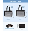 image:imageLOVEVOOK Tote Bag for Women Puffer Work Travel Handbag with Zipper for Teacher Nurse Quilted Cute Laptop Shoulder Gym BagBlackpurple