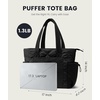 image:imageLOVEVOOK Tote Bag for Women puffer tote bag for Work Travel Nurse Lightweight quilted Bags with CompartmentsL173 Inchblack