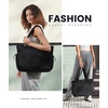 image:imageLOVEVOOK Tote Bag for Women puffer tote bag for Work Travel Nurse Lightweight quilted Bags with CompartmentsL173 Inchblack