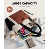 image:imageLOVEVOOK Tote Bag for Women puffer tote bag for Work Travel Nurse Lightweight quilted Bags with CompartmentsL173 Inchcreamblackbrown