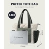 image:imageLOVEVOOK Tote Bag for Women puffer tote bag for Work Travel Nurse Lightweight quilted Bags with CompartmentsL173 Inchcreamgreen