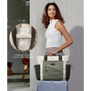image:imageLOVEVOOK Tote Bag for Women puffer tote bag for Work Travel Nurse Lightweight quilted Bags with CompartmentsL173 Inchcreamgreen
