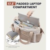 image:imageLOVEVOOK Tote Bag for Women puffer tote bag for Work Travel Nurse Lightweight quilted Bags with CompartmentsL173 Inchcreamkhaki