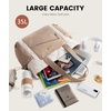 image:imageLOVEVOOK Tote Bag for Women puffer tote bag for Work Travel Nurse Lightweight quilted Bags with CompartmentsL173 Inchcreamkhaki