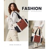 image:imageLOVEVOOK Tote Bag for Women puffer tote bag for Work Travel Nurse Lightweight quilted Bags with CompartmentsM156 Inchcreamblackbrown
