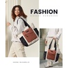 image:imageLOVEVOOK Tote Bag for Women puffer tote bag for Work Travel Nurse Lightweight quilted Bags with CompartmentsM156 Inchcreambrownblack Drawstring