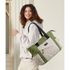 image:imageLOVEVOOK Tote Bag for Women puffer tote bag for Work Travel Nurse Lightweight quilted Bags with CompartmentsM156 Inchgreenbeigeblack