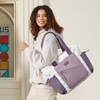 image:imageLOVEVOOK Tote Bag for Women puffer tote bag for Work Travel Nurse Lightweight quilted Bags with Compartmentsm156 Inchcreampurple