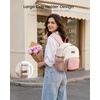 image:imageLOVEVOOK Upgrade Mini Backpack Purse for Women with Giant Tumbler Holder  Lightweight Small Backpack Women for Work Travel Park Cute WaterResistant Mini Backpack for Daily CollegeGift Beige BlackBeige Pink Brown