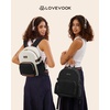 image:imageLOVEVOOK Upgrade Mini Backpack Purse for Women with Giant Tumbler Holder  Lightweight Small Backpack Women for Work Travel Park Cute WaterResistant Mini Backpack for Daily CollegeGift Beige BlackBlack