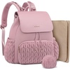 image:imageLOVEVOOK Diaper Bag Backpack Small Baby Bag Cute Baby Diaper Bag Stylish WaterResistant Travel Baby Bag for Mom Baby Backpack with Changing Pad Stroller Straps Black BeigePink