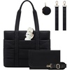 image:imageLOVEVOOK Diaper Bag Tote 156 Inch Puffer Diaper Bag Waterproof Travel Diaper Tote with Changing Pad Pacifier CaseBlack