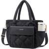 image:imageLOVEVOOK Insulated Lunch Bag Women Puffer Adult Large Lunch Box for Work  Wide Opening Large Lunch Tote Giant Tumbler Holder Leakproof Cooler Bag For College Picnic Beach Family Shoulder StrapBlack