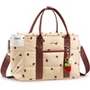 image:imageLOVEVOOK Insulated Lunch Bag Women Puffer Adult Lunch Box for Women Black  Wide Opening Large Loncheras Para Mujer with Cup HolderStrawberry CharmLeakproof Cooler Bag for Teacher Picnic Beach TravelStrawberry