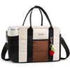 image:imageLOVEVOOK Insulated Lunch Bag Women Puffer Adult Lunch Box for Women Black  Wide Opening Large Loncheras Para Mujer with Cup HolderStrawberry CharmLeakproof Cooler Bag for Teacher Picnic Beach TravelBeige Black Brown