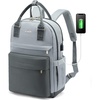 image:imageLOVEVOOK Laptop Backpack for Women 156 Inch Laptop Bag with USB Port Fashion Waterproof Backpacks Teacher Nurse Stylish Travel Bags Vintage Daypacks Bookbag for College School WorkDark Grey  Light Grey