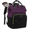 image:imageLOVEVOOK Laptop Backpack for Women 156 inch Waterproof Nurse Bag Teacher Work Backpack Purse for Women Travel Computer Backpack for College Office Business LadiesDark Purple Black