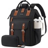 image:imageLOVEVOOK Laptop Backpack for Women Teacher Bag Work Backpack Purse Laptop Computer Back Pack Business Travel Backpack Nursing College Book bag 156inch BlackBeigeBrown1 Blackbrown