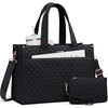 image:imageLOVEVOOK Laptop Tote Bag for WomenCanvas Work Tote Bag for Women with Clutch Purse156 Inch Computer Briefcase BagProfessional Teacher Business Office BagLightweight Shoulder TravelBlack