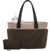 image:imageLOVEVOOK Tote Bag for Women Puffer Work Travel Handbag with Zipper for Teacher Nurse Quilted Cute Laptop Shoulder Gym BagBeigebrown