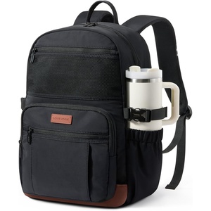 image:imageLOVEVOOK College Laptop Backpack for Women Work Computer Travel Backpack  Giant Tumbler Holder 156Inch Backpack with Laptop Compartment Padded Panel Chest BuckleCommuter Teacher Purse Bag BlackBlack  Chestnut Brown